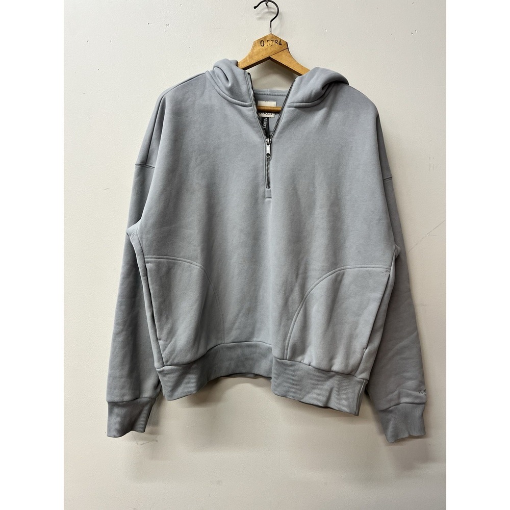 Vuori Restore Half Zip Hoodie Blue Gray Athleisure Women's Size Large
